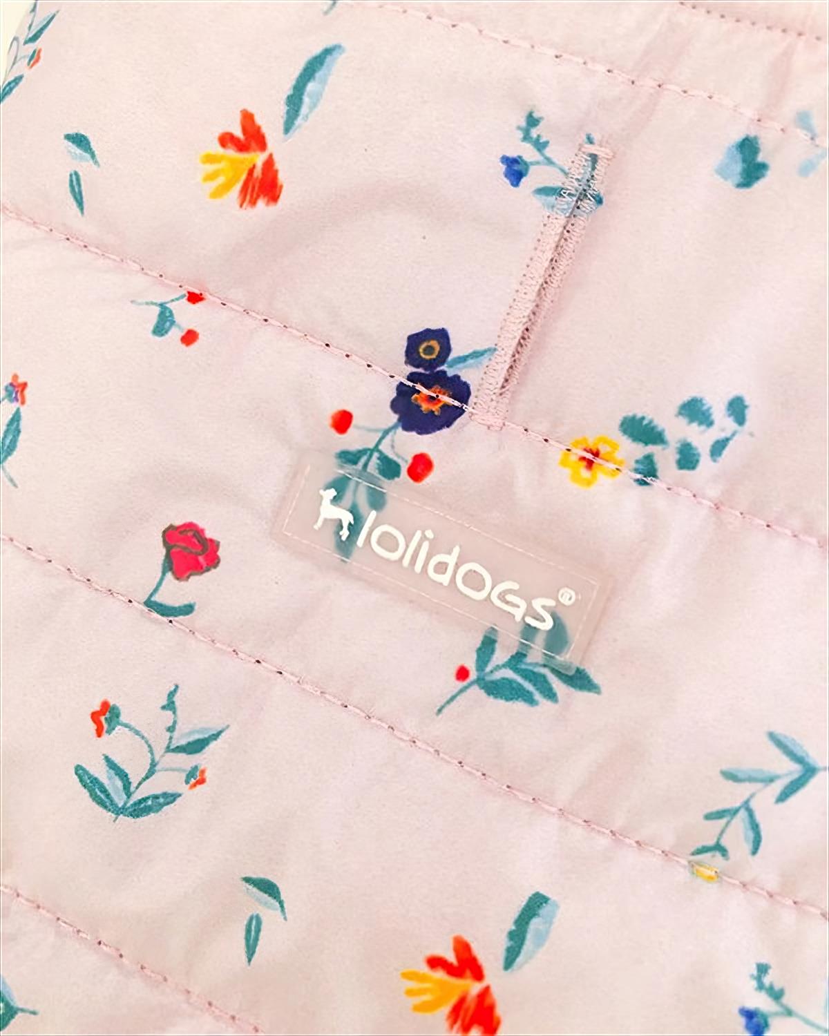 Lolidogs Şişme Köpek Montu Floral Toz Pembe