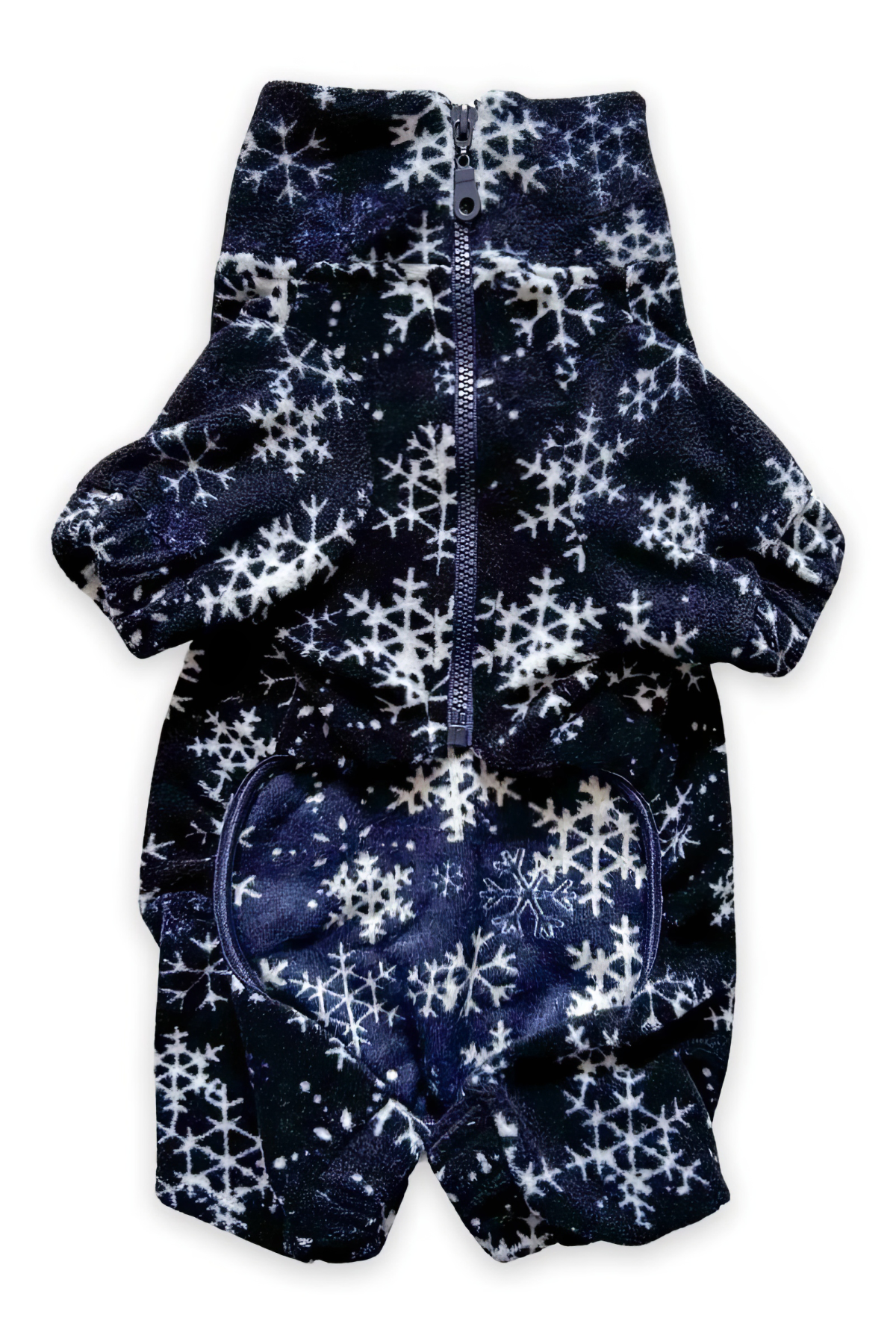 Lolidogs Snowflake Fleece Dog Overalls Navy Blue