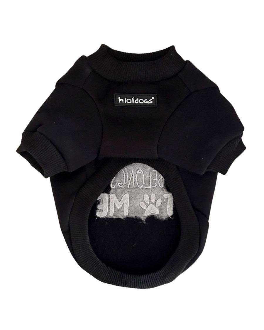 Lolidogs Your Heart Belongs To Me Nakışlı Köpek Sweatshirtü Siyah