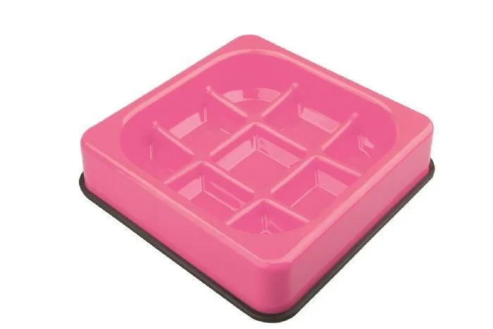 M-Pets Slow Eating Food Container Anti-Scoff Pink