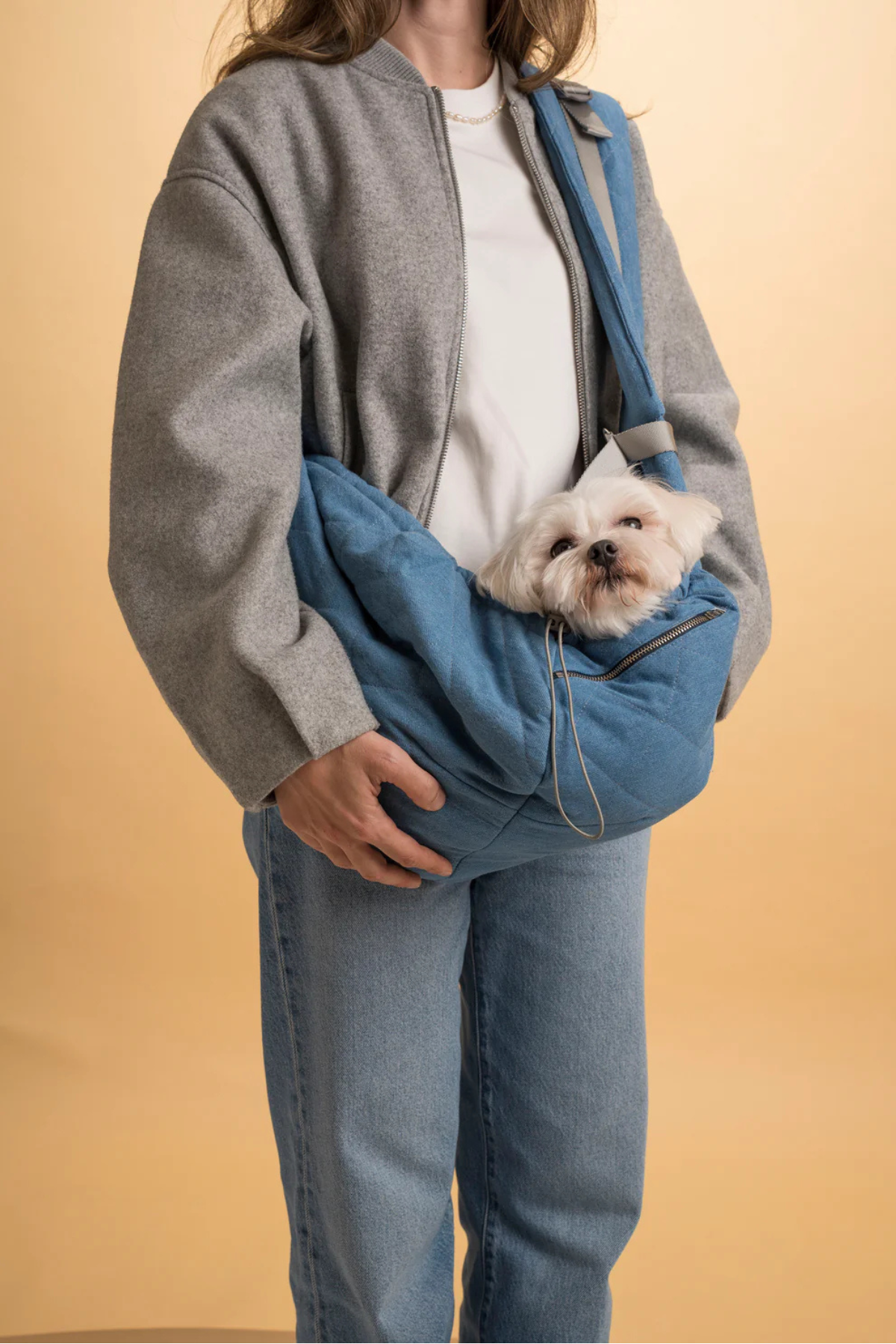 Mars and Mocha Denim Kedi Köpek Sling Taşıma Çantası