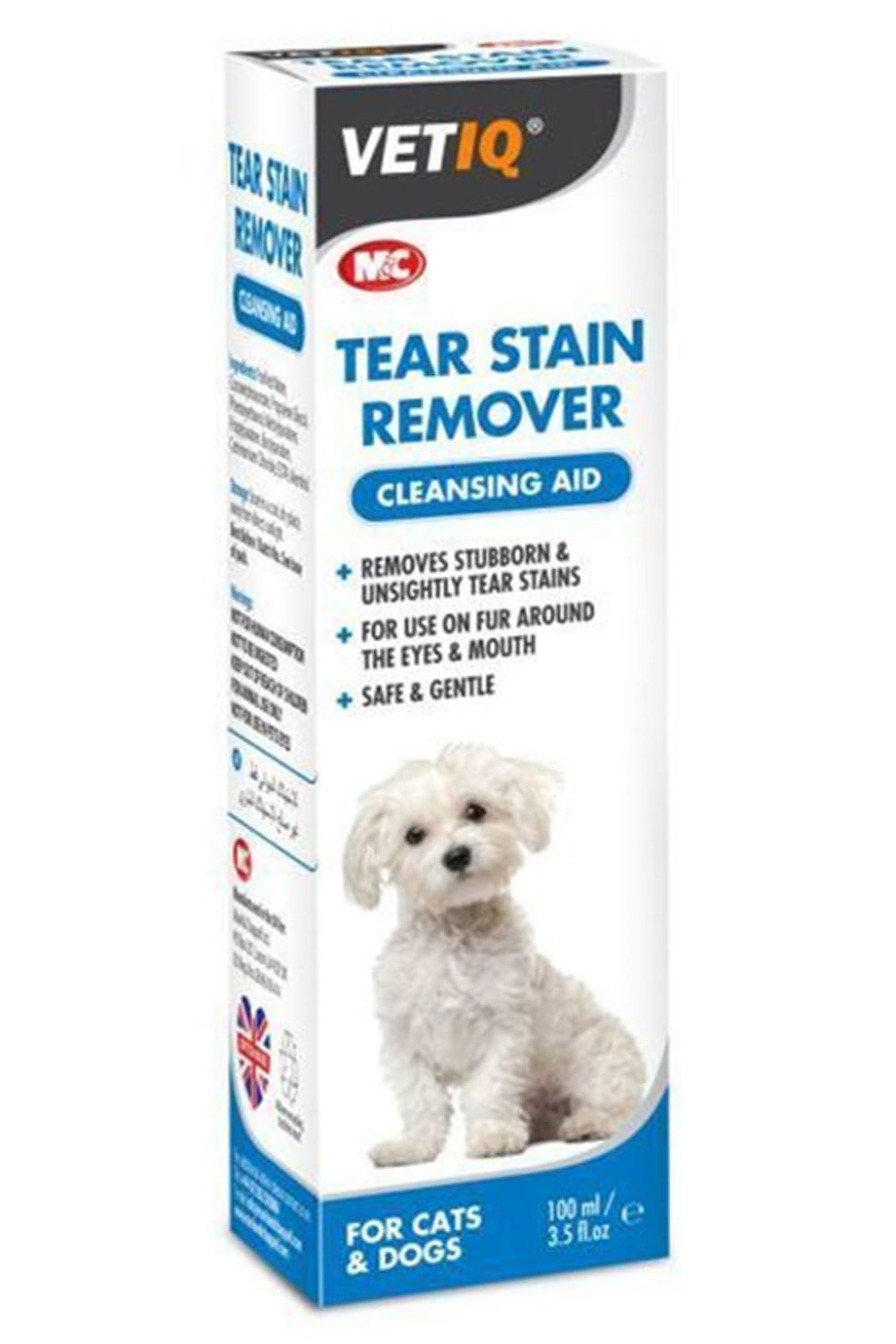 Mc Vetiq Tear Stain Remover Kedi&Köpek Için Göz Yaşi Lekesi Temizleyici Losyon 100 ml
