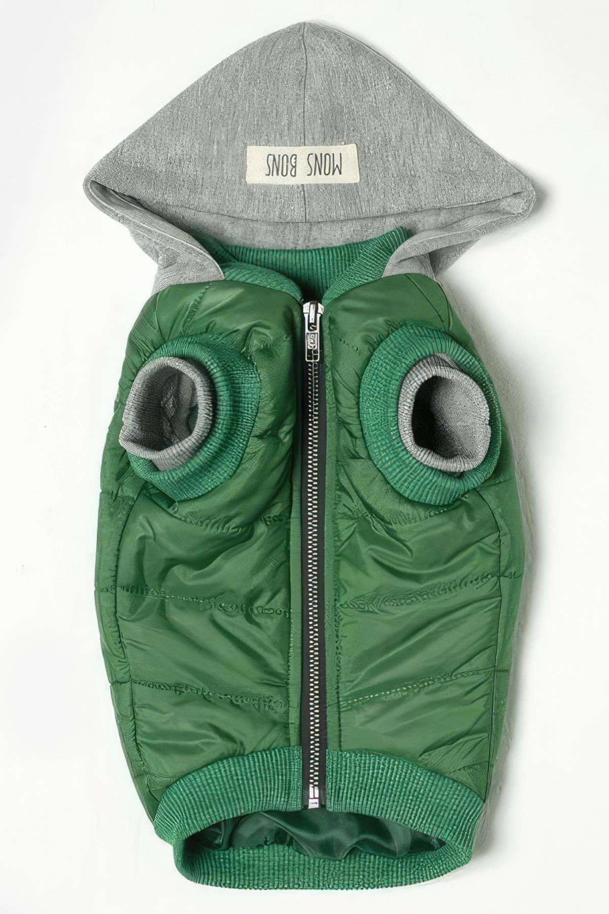 Mons Bons Puffer Green Dog Coat
