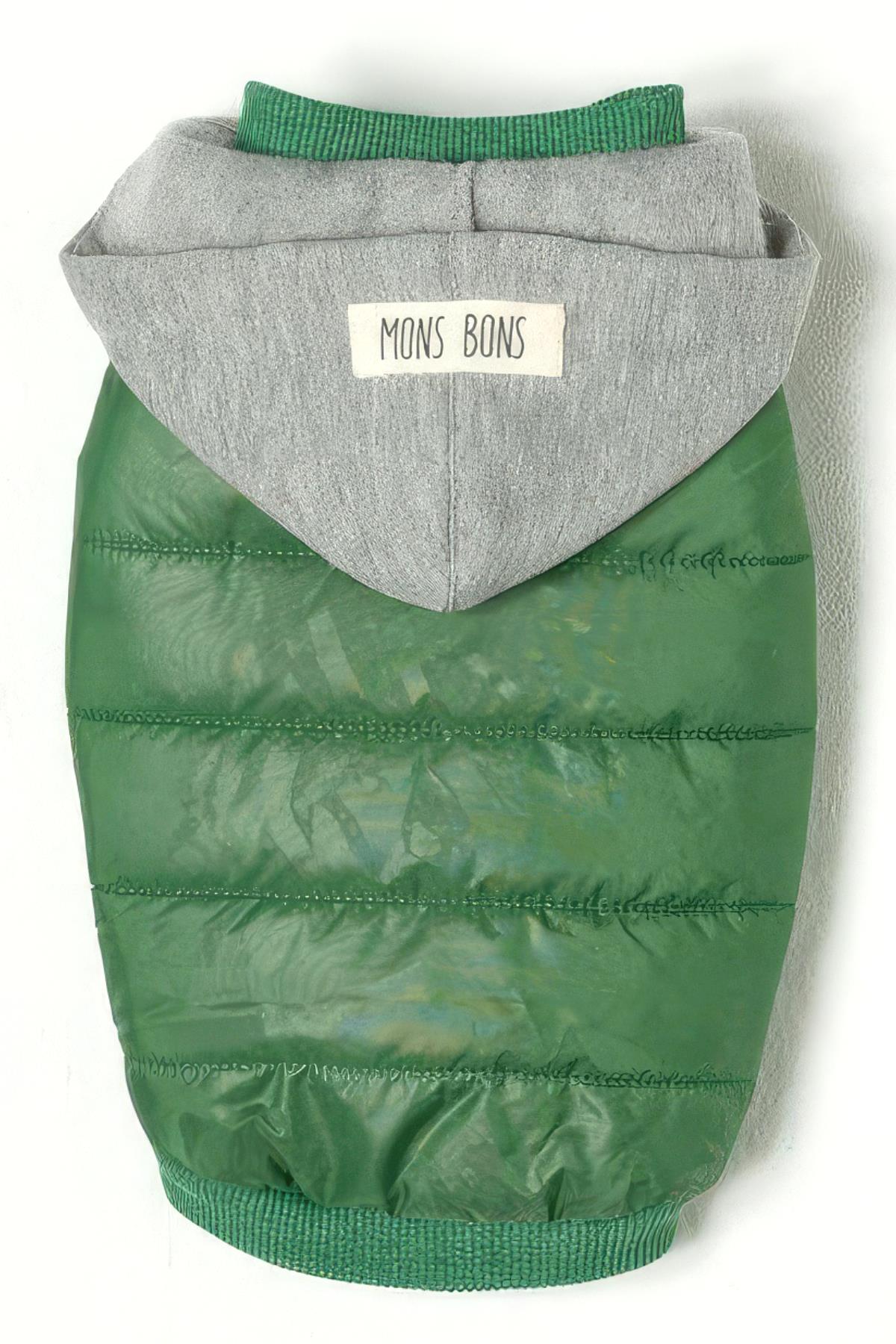 Mons Bons Puffer Green Dog Coat