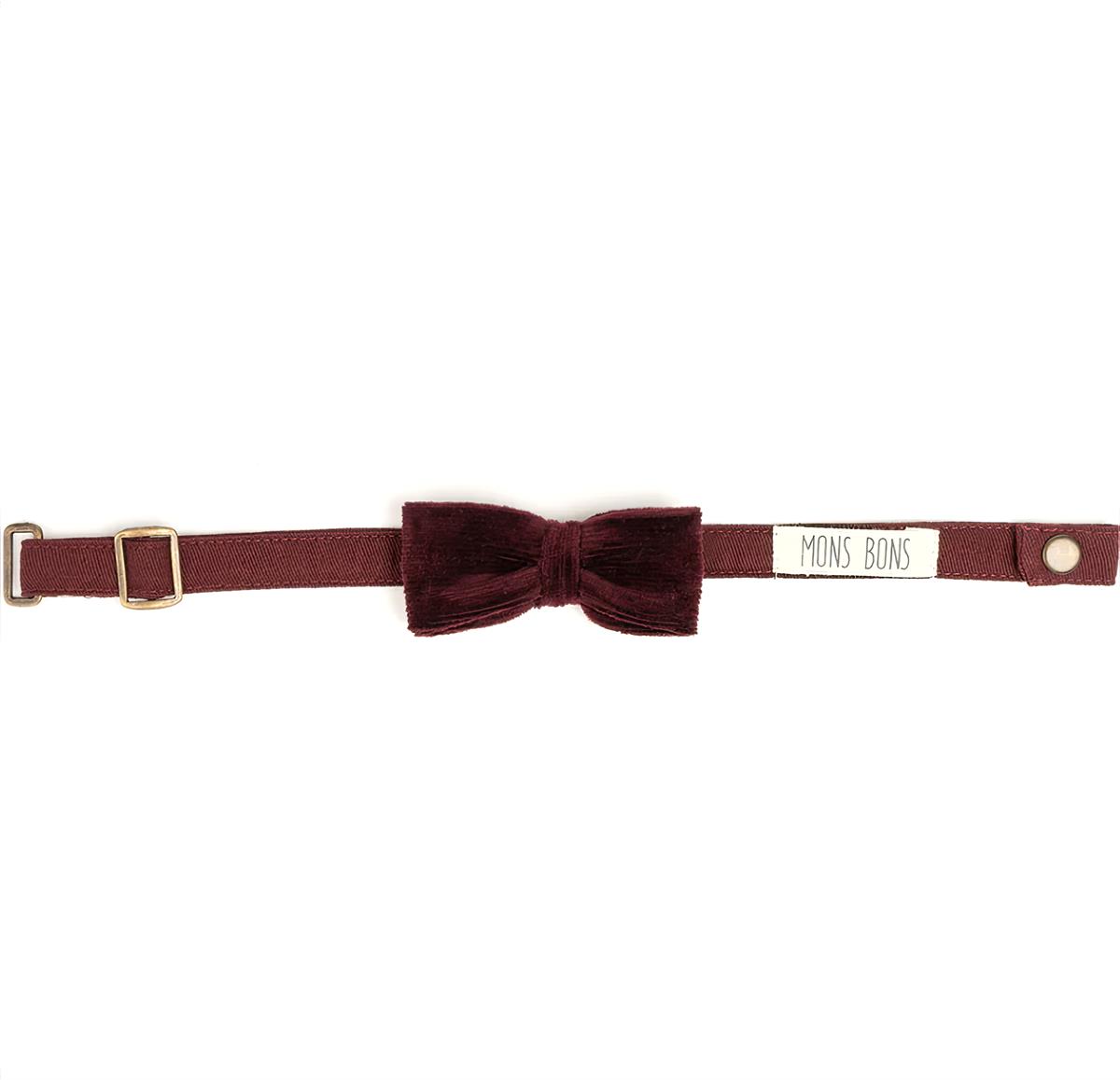 Mons Bons Velvet Köpek Papyon Bordo