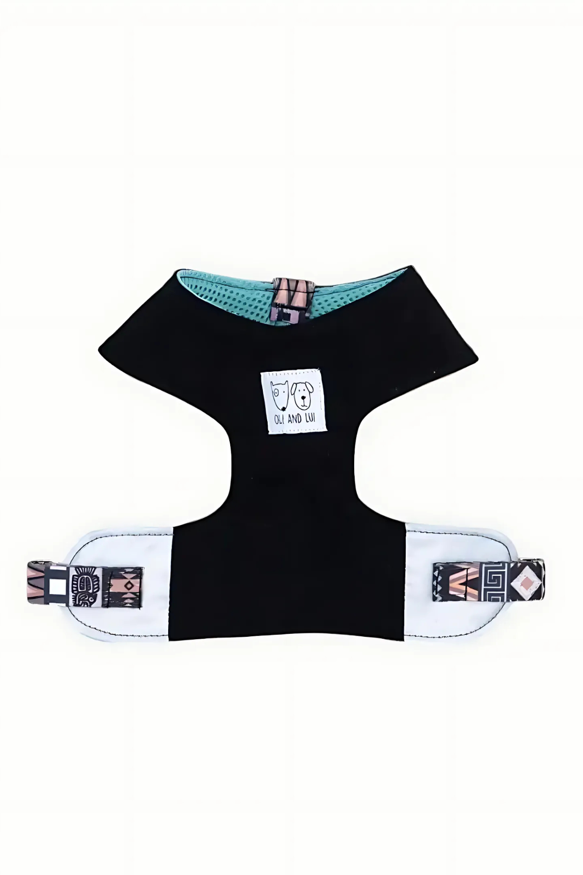 Oli and Lui Dark Aztec Denim Siyah Köpek Göğüs Tasması 