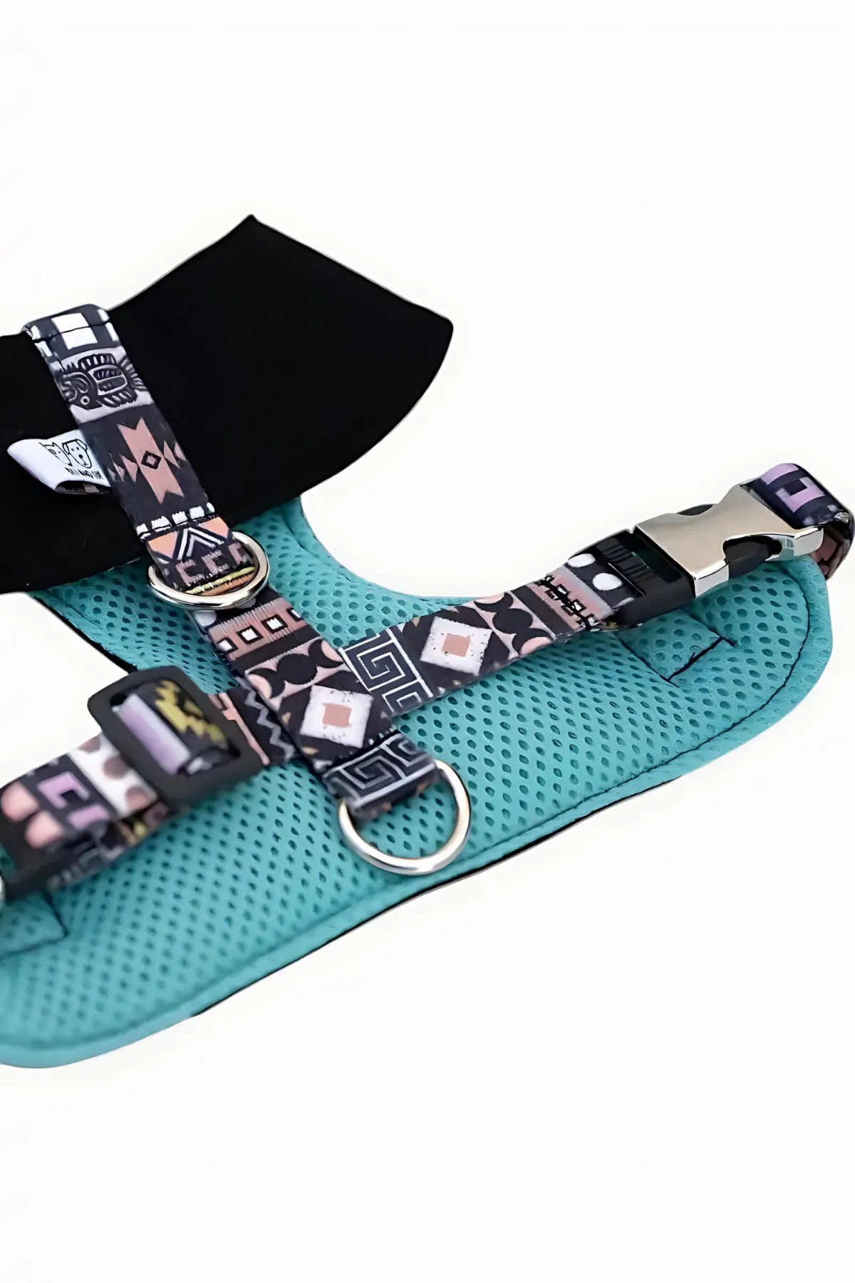 Oli and Lui Dark Aztec Denim Siyah Köpek Göğüs Tasması 