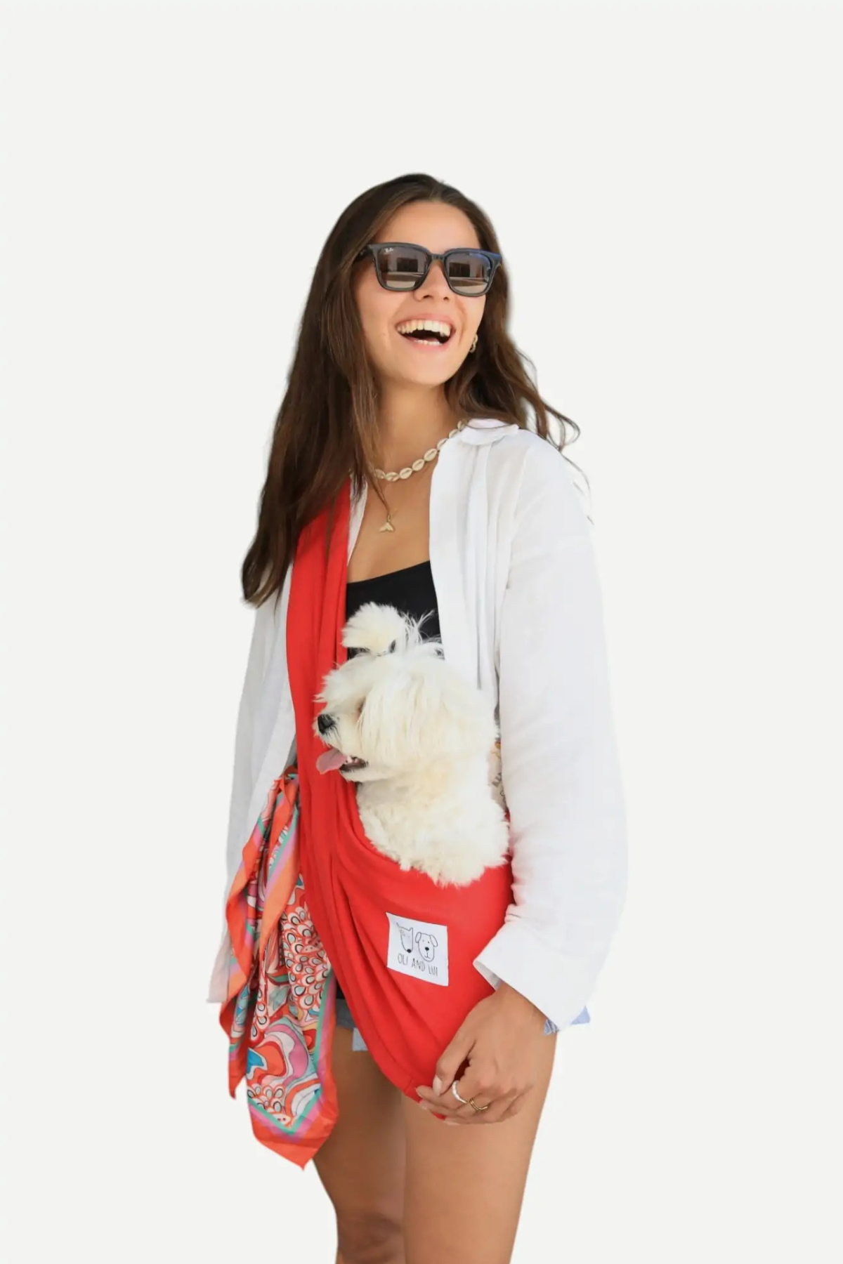 Oli and Lui Kırmızı Köpek Taşıma Çantası