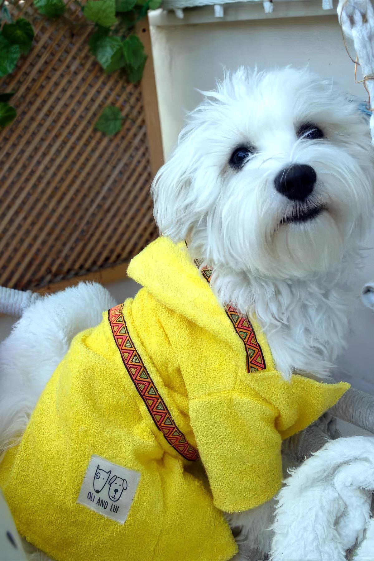 Oli and Lui Lemon Köpek Bornozu