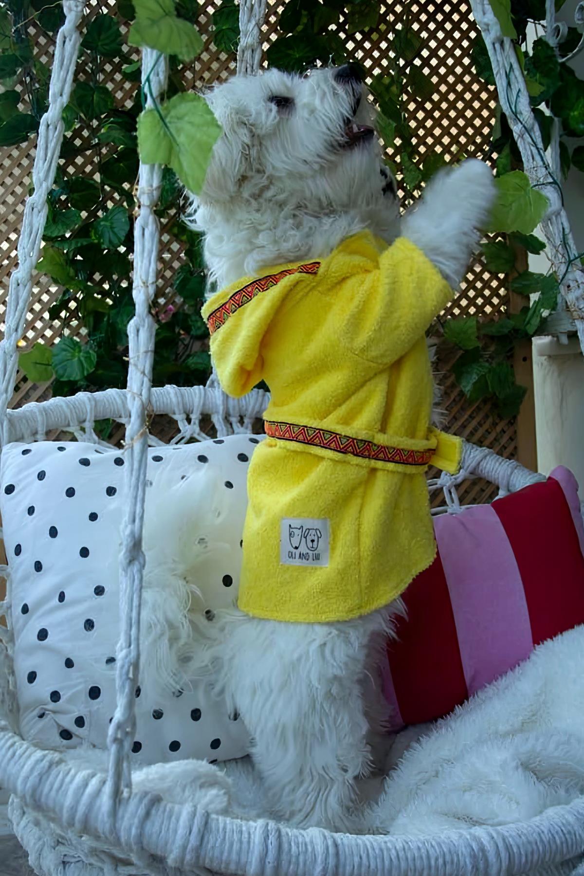 Oli and Lui Lemon Köpek Bornozu