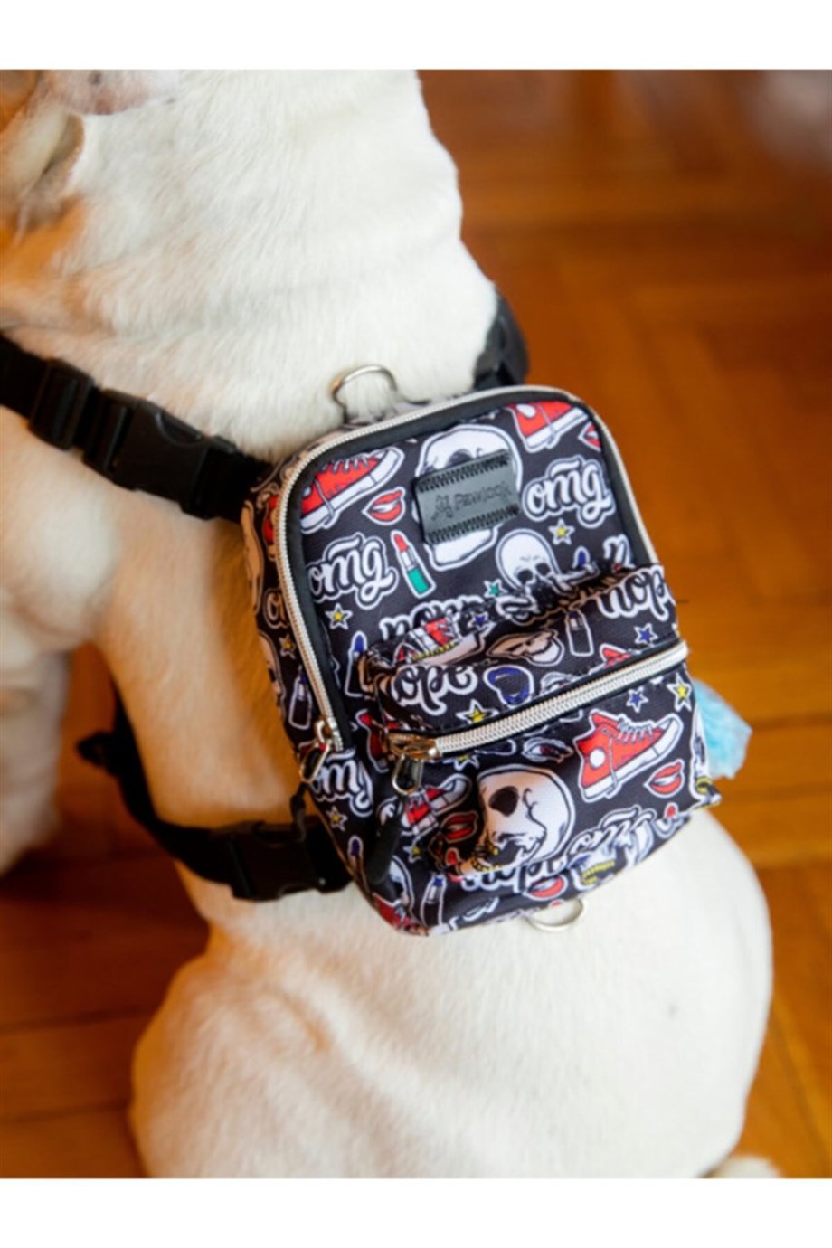Pawlook Köpek Göğüs Tasması Sırt Çantası- Skull