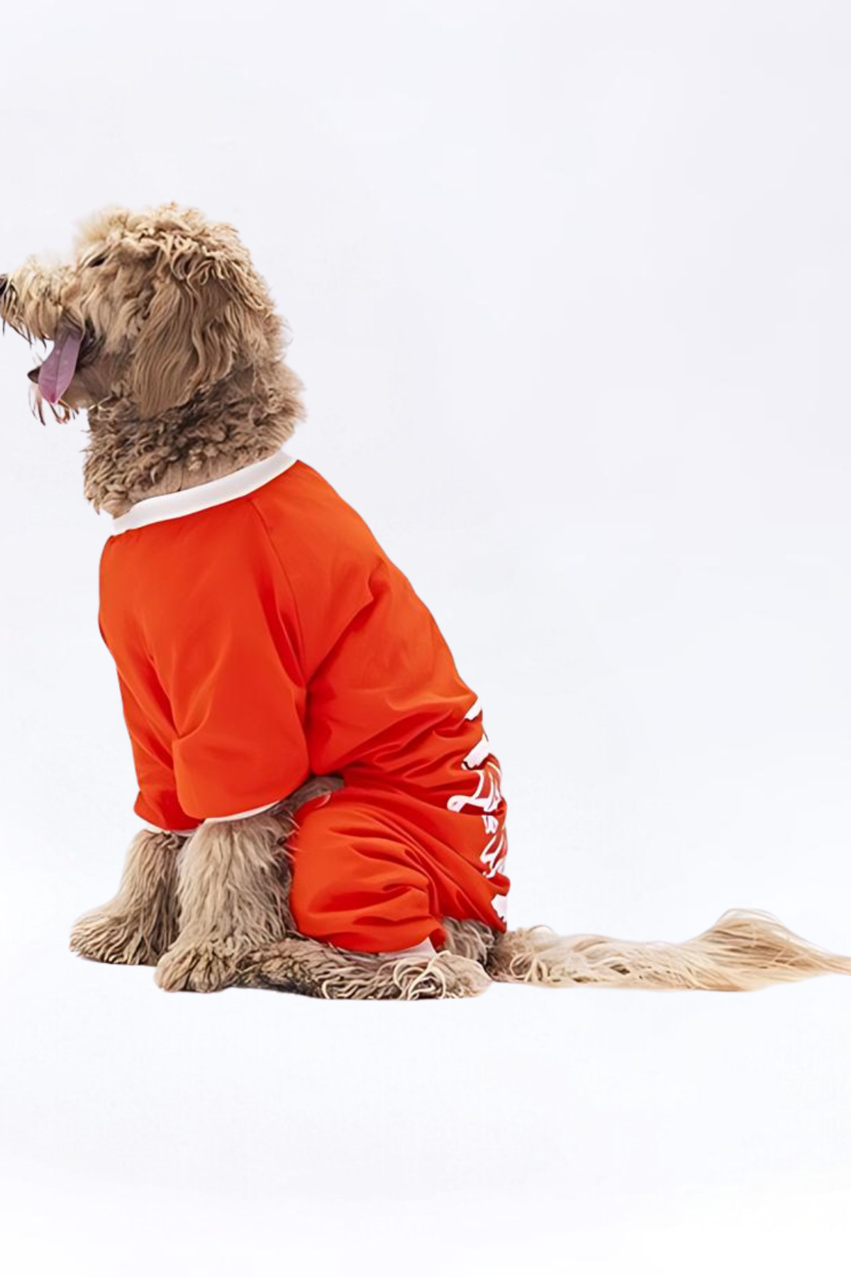 PawStar Orange Giraffle Large Breed Pajama Jumpsuit