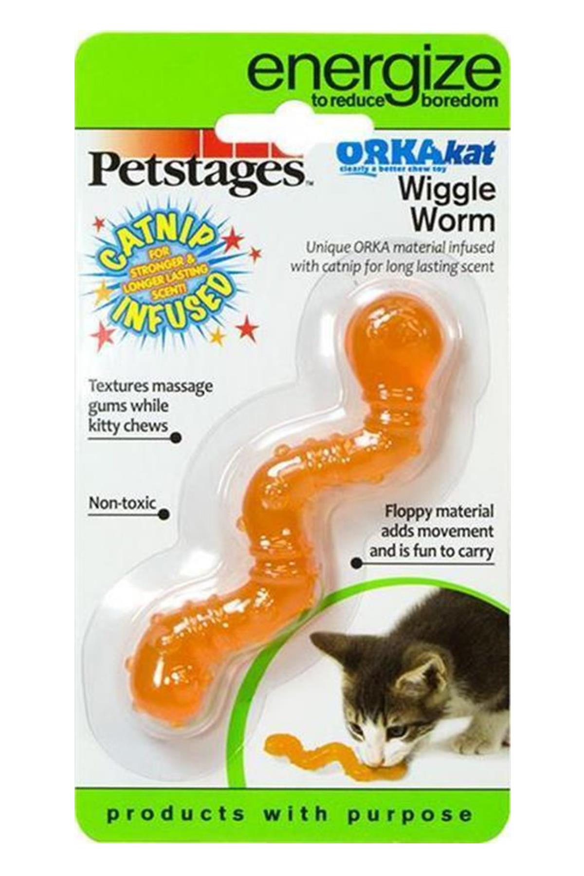 Petstages Orka Cat Wiglle Worm Catnipli Kedi Oyuncağı 