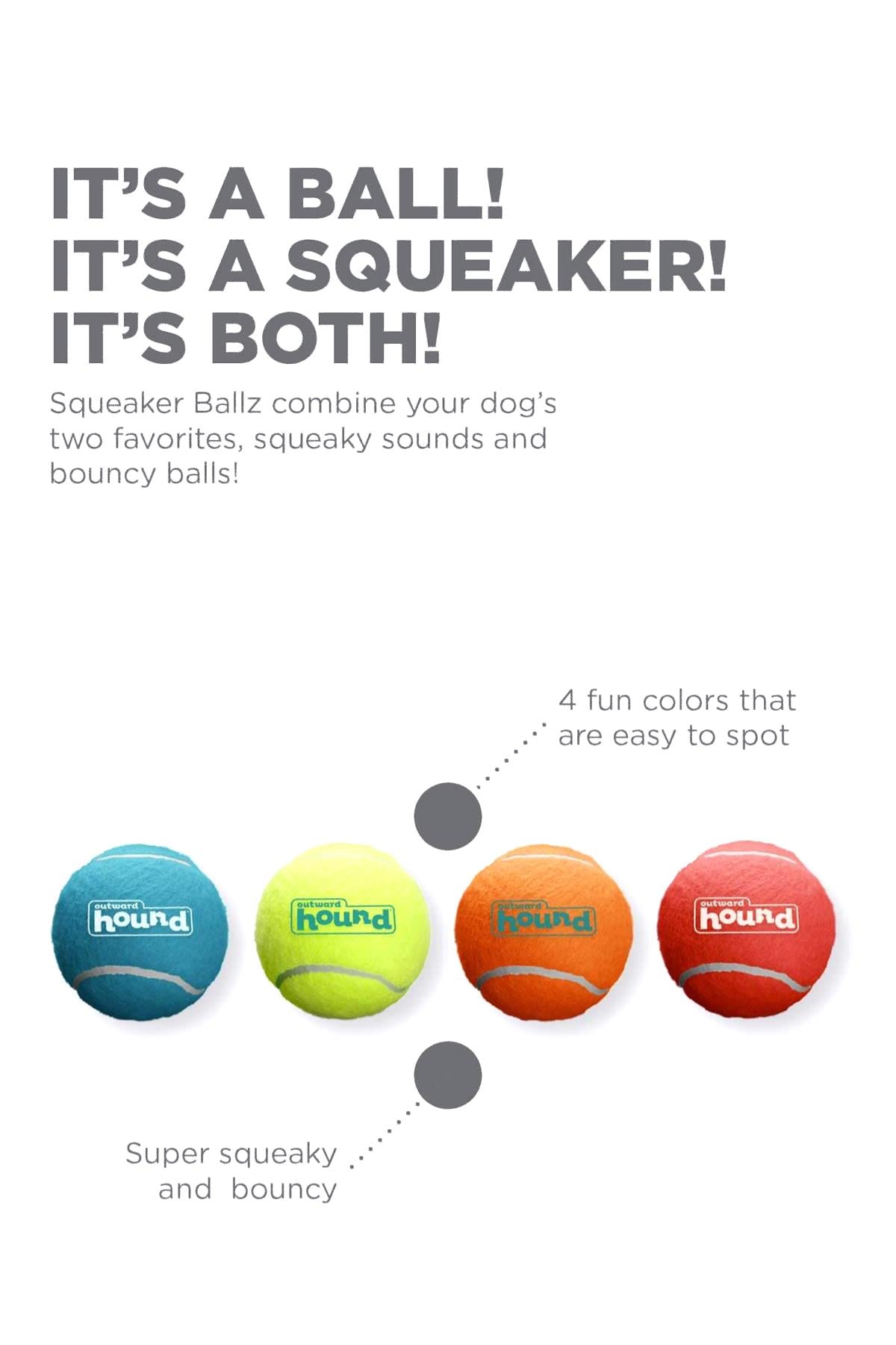 Petstages Squeaker Ballz Squeaky Tenis Topları, Small