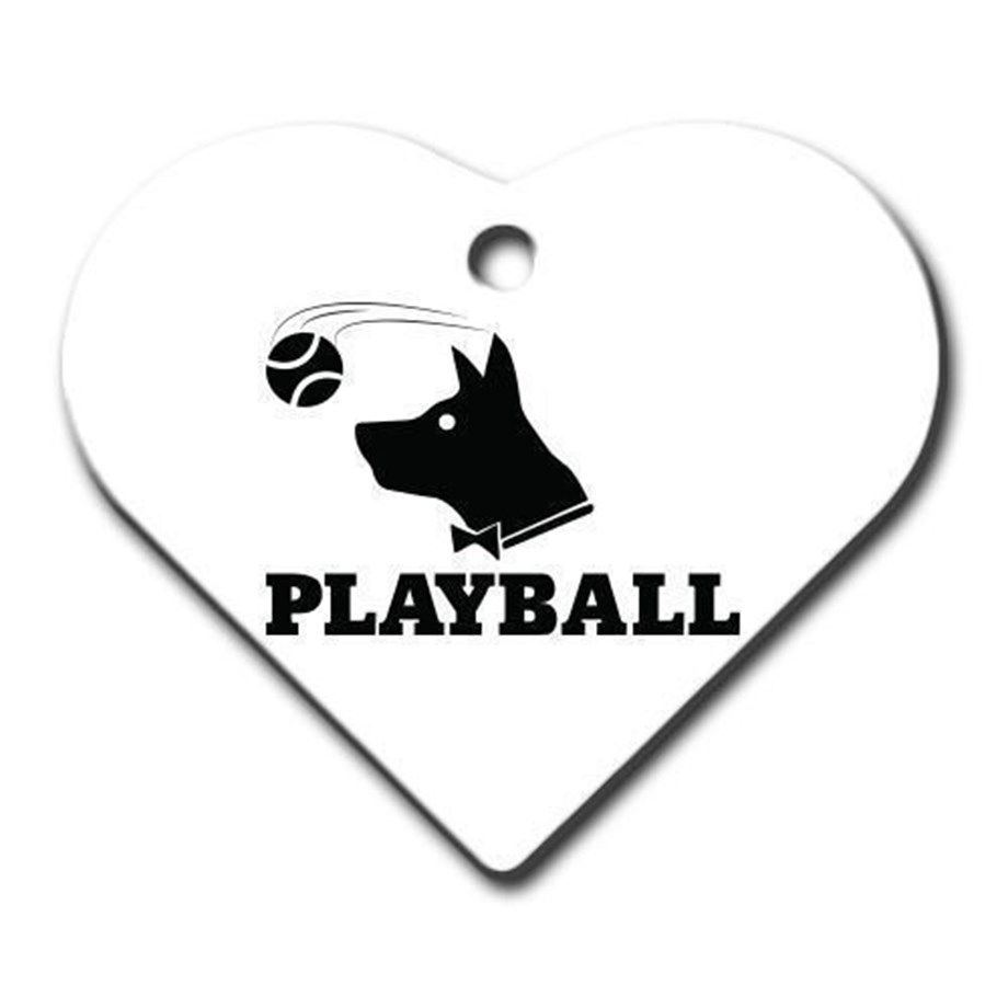 Playball Geniş Kalp Kedi Köpek Künyesi