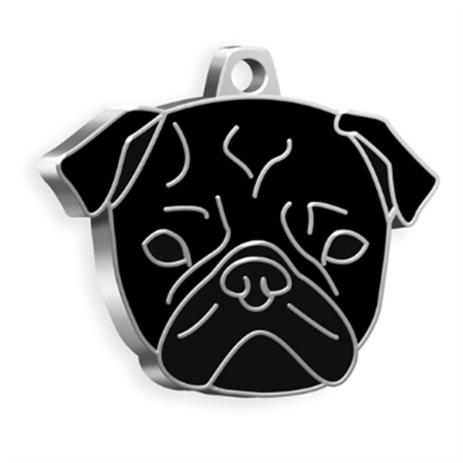 Pug Köpek Künyesi (Siyah)