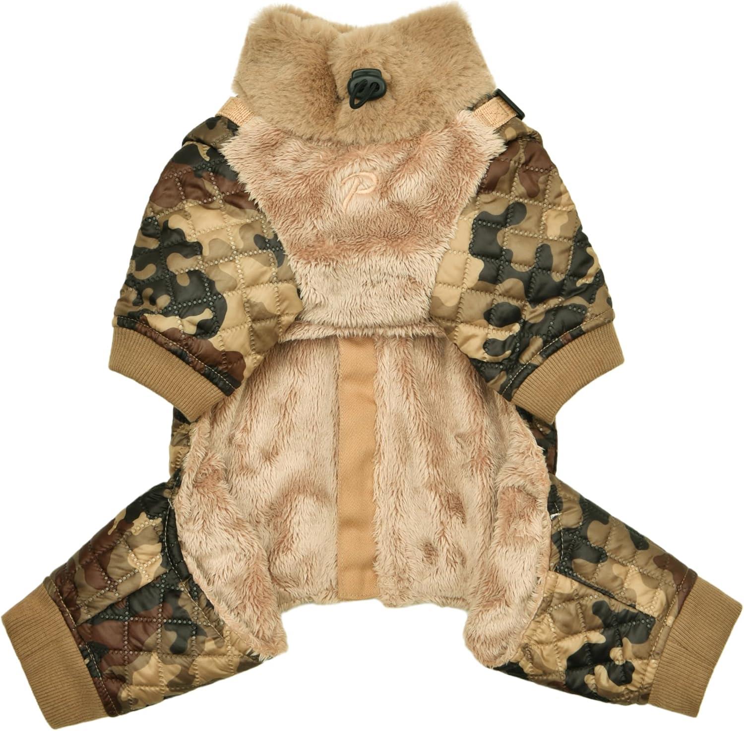 Puppia BYLUR Jumpsuit Bej Tasmalı Köpek Tulumu