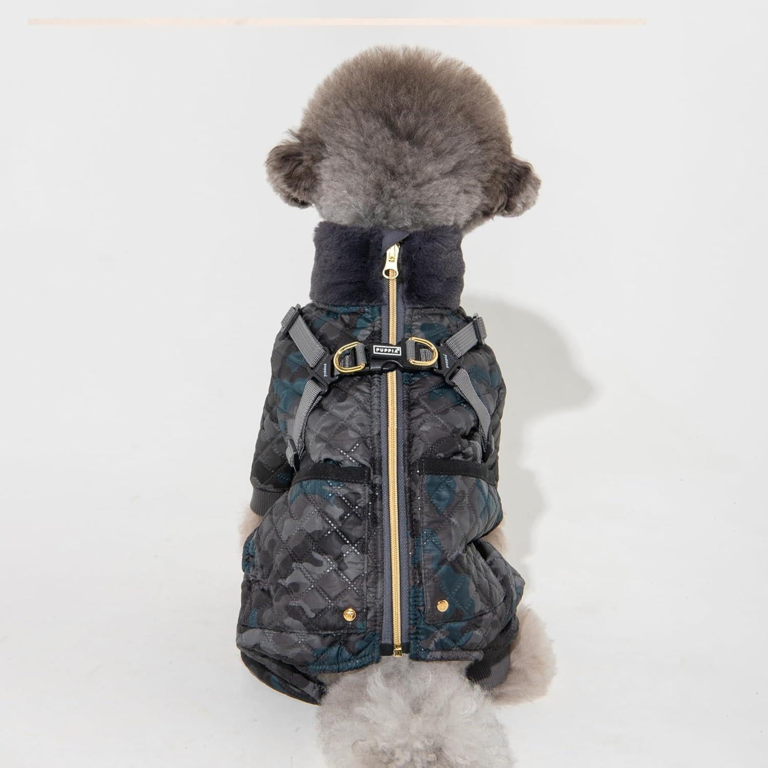 Puppia BYLUR Jumpsuit Siyah Tasmalı Köpek Tulumu
