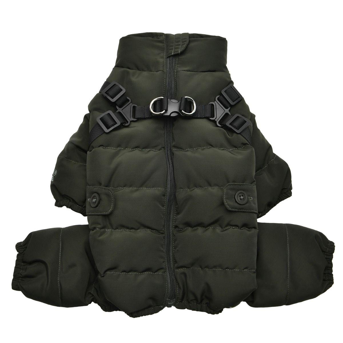 Puppia Ultra Light Soft Onesie Tasmalı Köpek Tulumu Haki