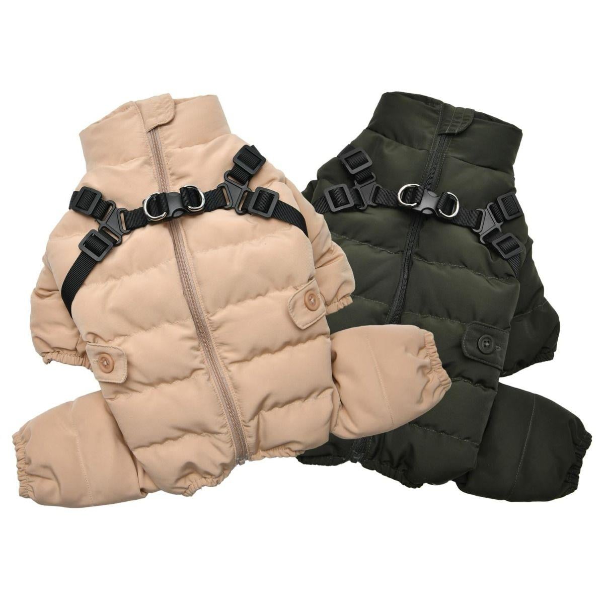 Puppia Ultra Light Soft Onesie Tasmalı Köpek Tulumu Bej