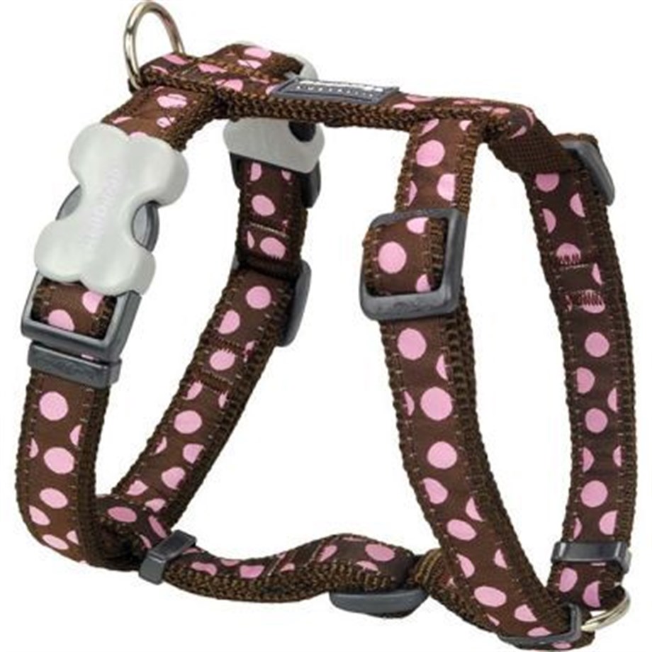 Red Dingo Pink Spots Puantiyeli Köpek Göğüs Tasması Pembe