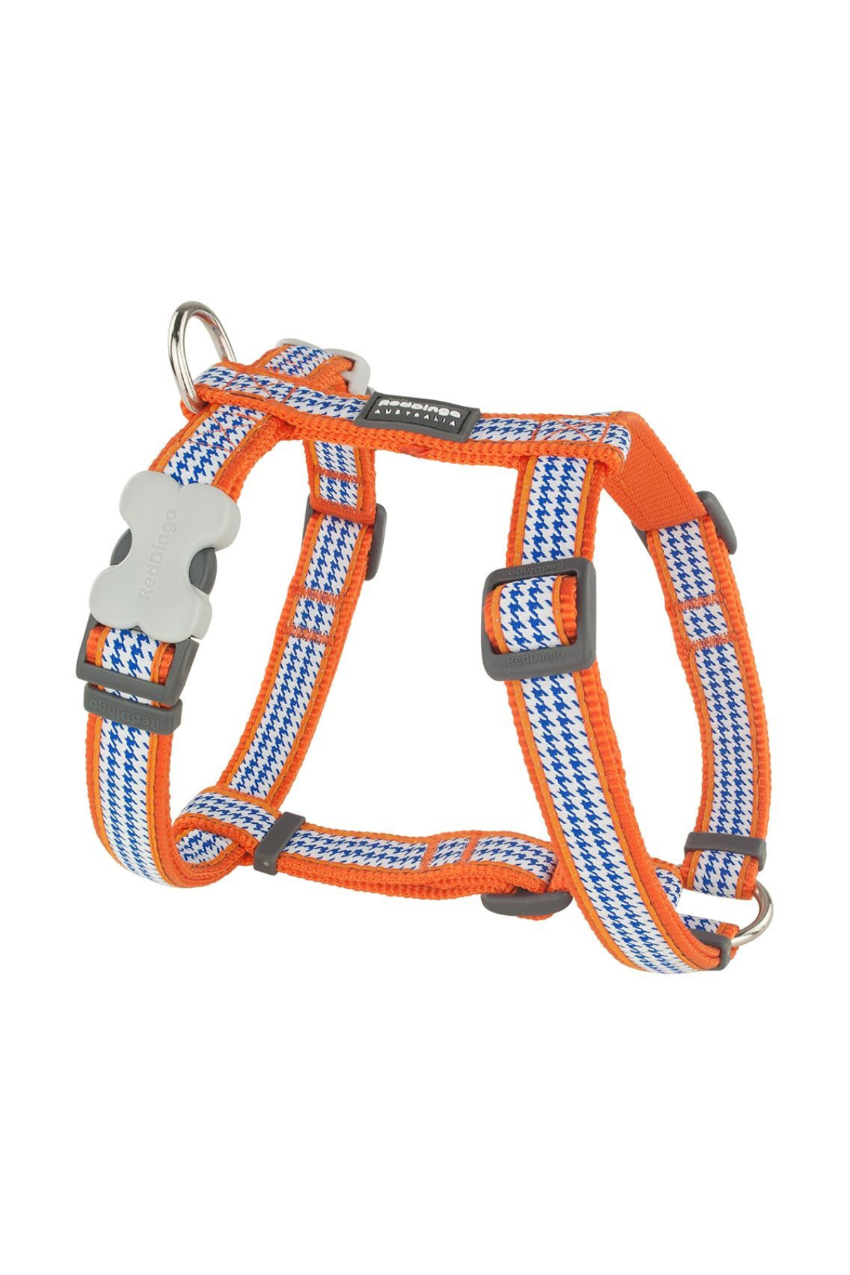 Reddingo Fang It Desenli Turuncu Köpek Göğüs Tasması Large 25 Mm