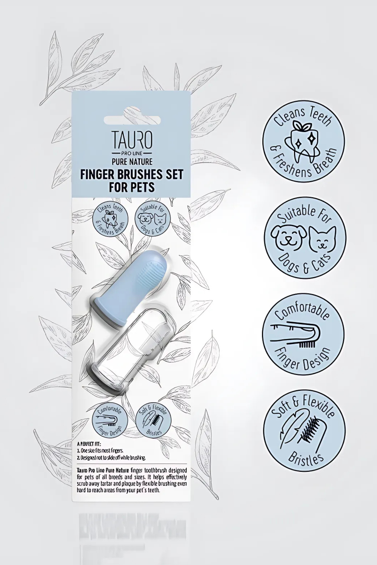 Tauro Pure Nature Silikon Parmak Dış Fırçası Seti 2li 