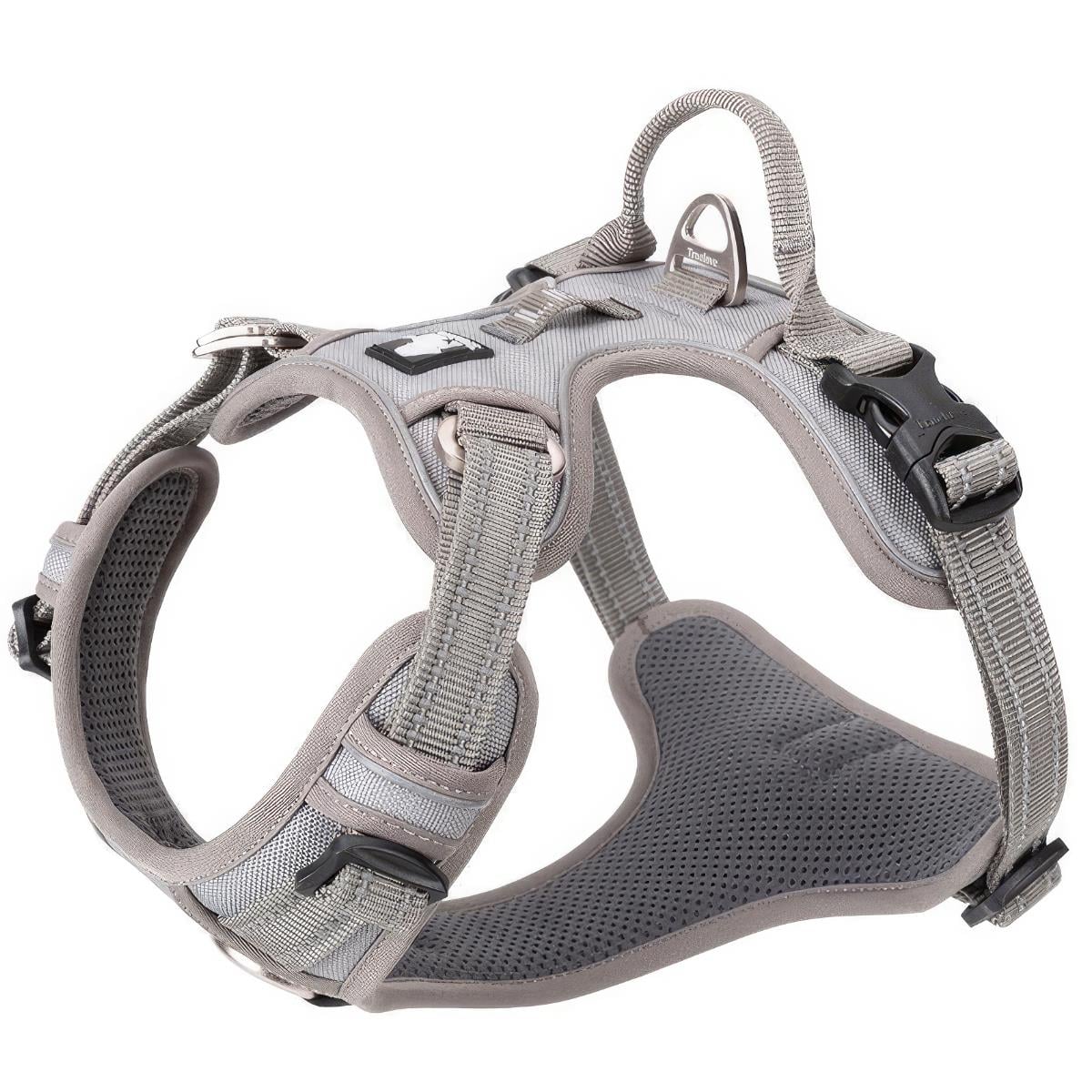 True Love Alüminyum D-Halkalı, Ergonomik, Gri Göğüs Tasması