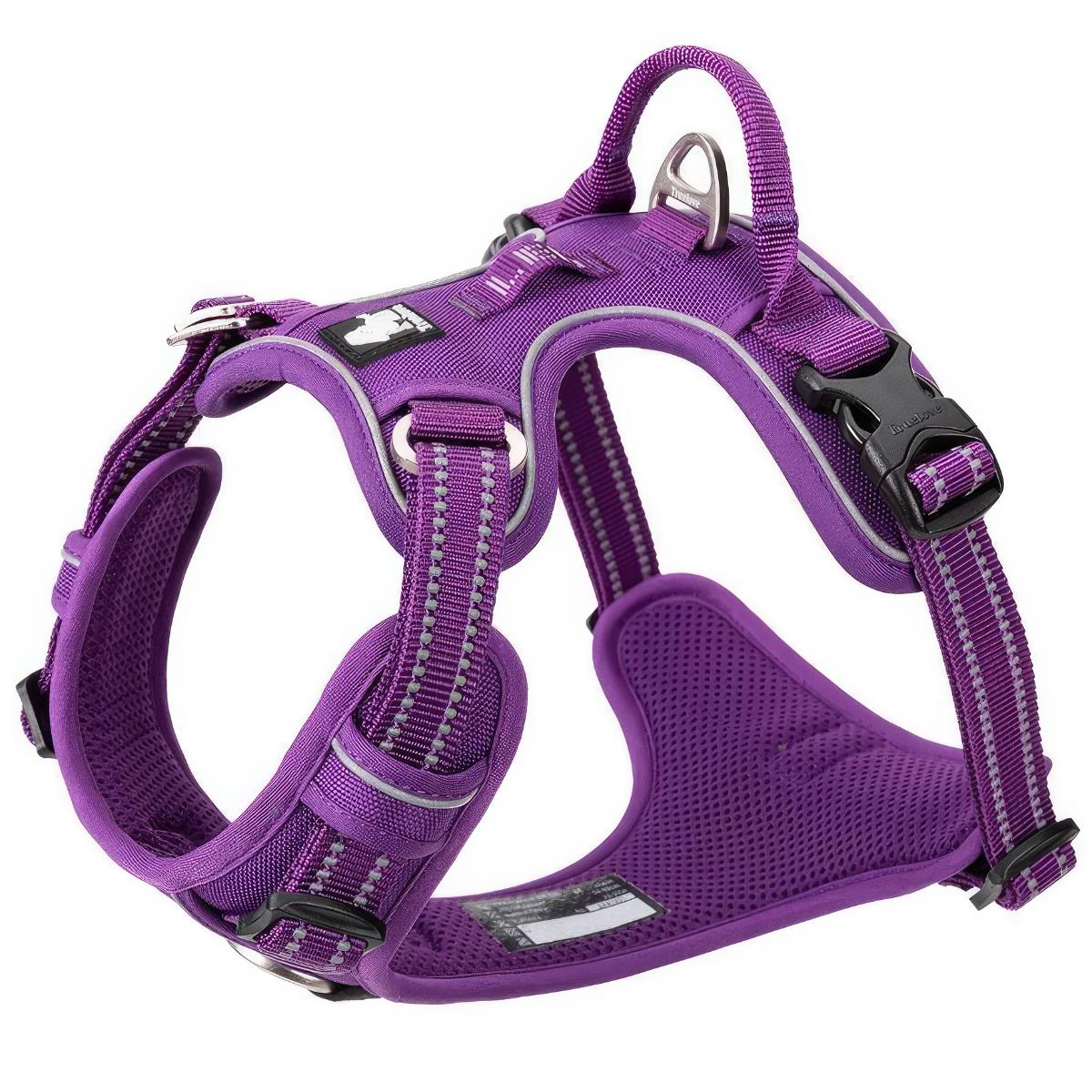 True Love Alüminyum D-Halkalı, Ergonomik, Mor Göğüs Tasması