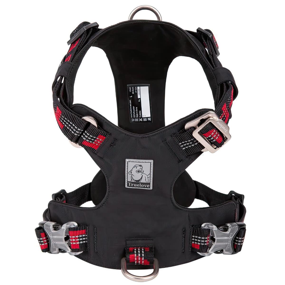 True Love Cordura Kumaşlı Suya Dayanıklı Köpek Göğüs Tasması Siyah