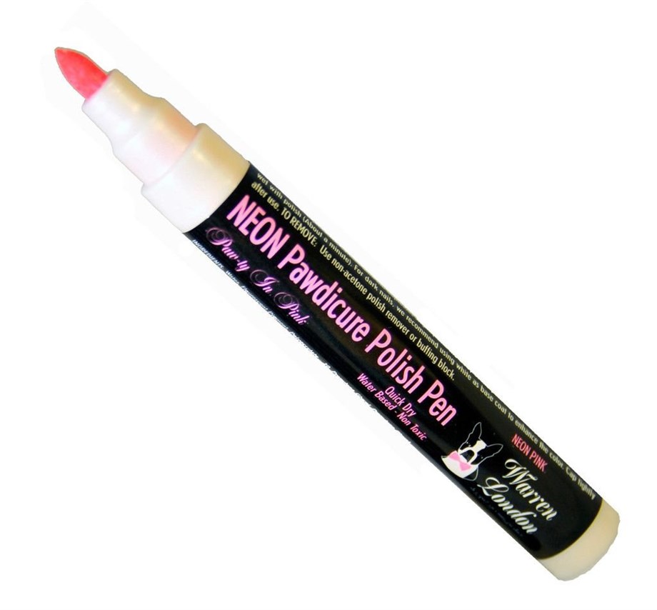 Warren London Pawdicure Polish Pen - Köpekler için Neon Pembe Kalem Oje
