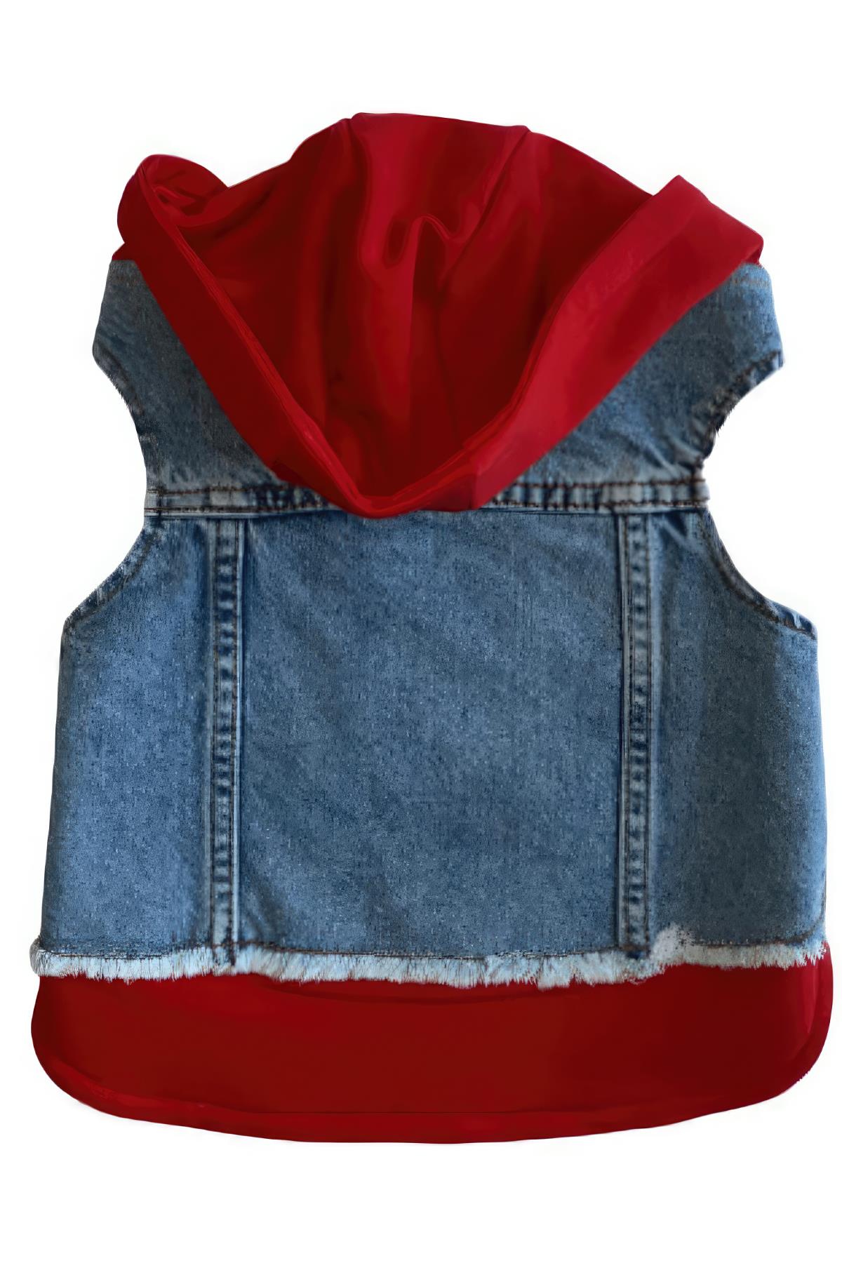 ZiggyDog Kırmızı Kot Köpek Ceketi