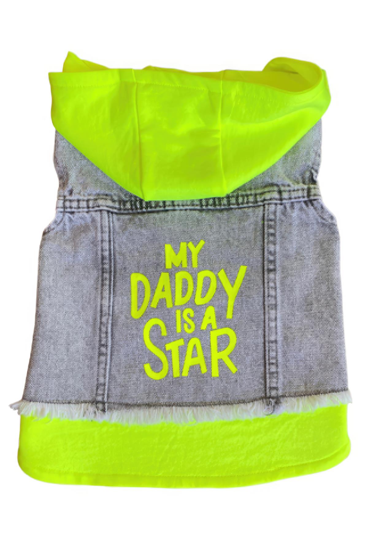 ZiggyDog Neon Sarı Kot Köpek Ceketi