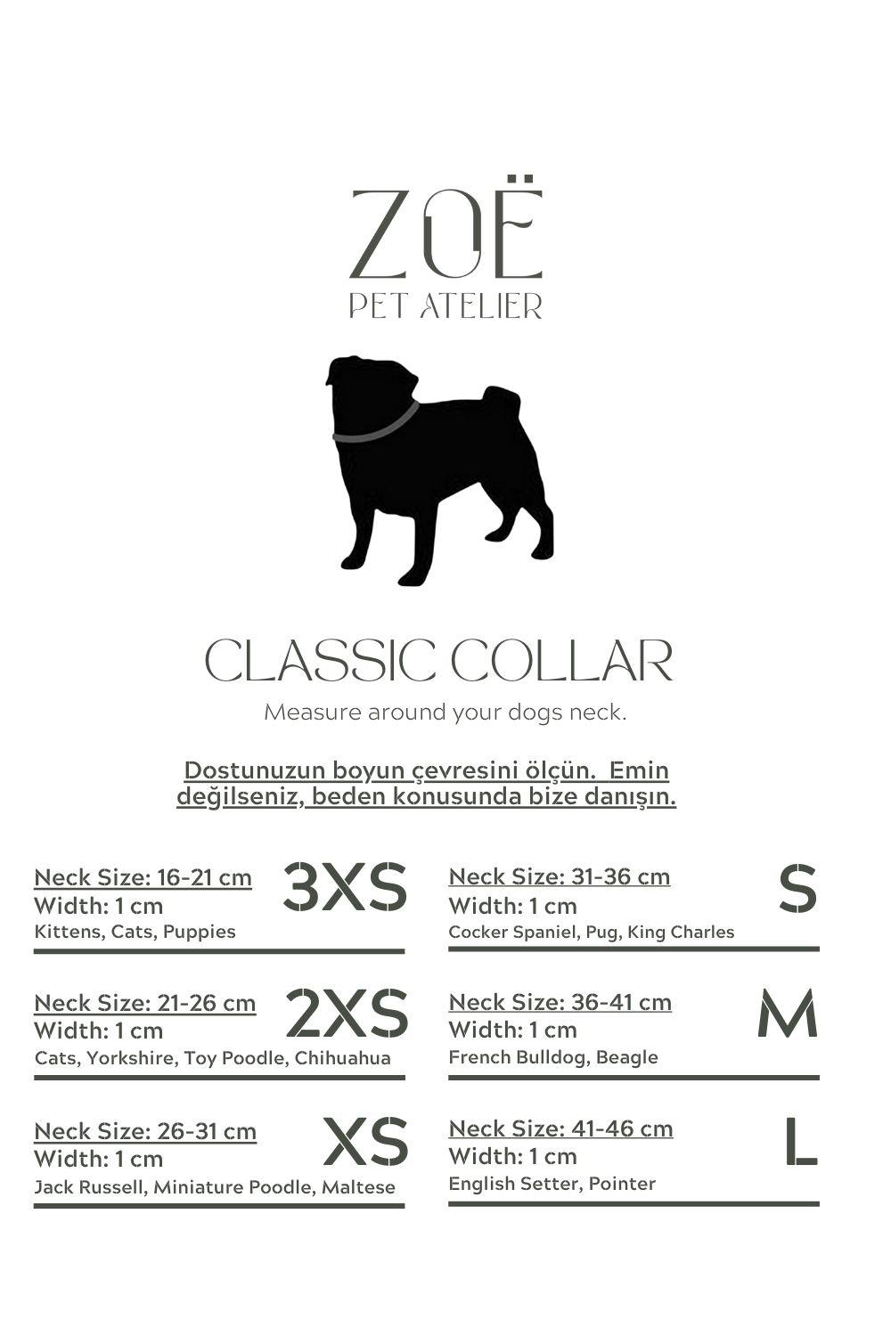 Zoe Pet Atelier Classic Boyun Tasması - Lacivert
