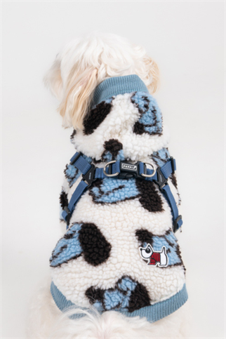 Puppia New York Max Polar Kapüşonlu Kazak - Mavi