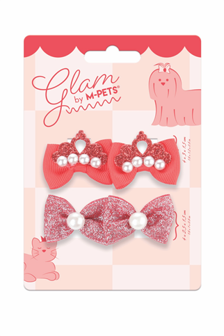 M-Pets Glam Köpekler için Aksesuar Toka Kırmızı Taç
