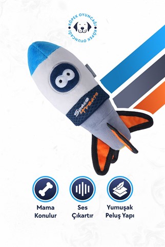 Joyser Space Treats Roket, Ödül Mamaları için File Cepli Köpek Oyuncağı