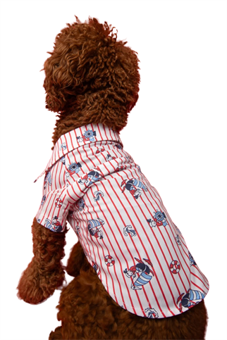 Goodboi Kırmızı Çizgili Poplin Kaptan Gömlek