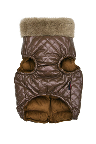 Puppia Dia Quilted Vest Jumper Köpek Tulumu - Kahverengi