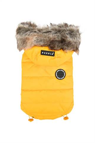 Puppia Hollis Tersyüz Kürklü Kapüşonlu Köpek Montu Sarı
