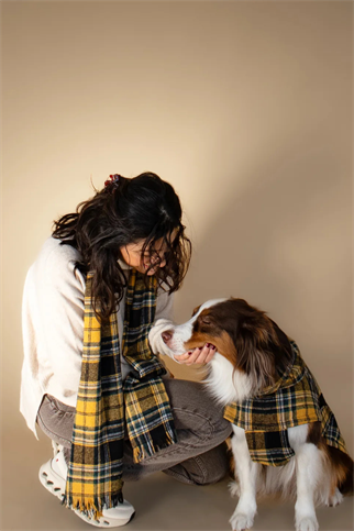 Asky&Erd AskyxHuman Golden Plaid Scarf