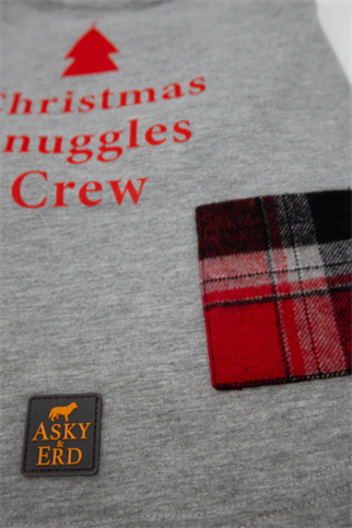 Asky And Erd Christmas Snuggles Crew Tshirt Winter Fog