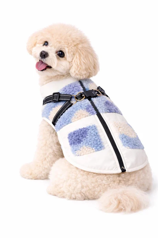 Dolcepets Tasmalı Polar Köpek Ceket Beyaz