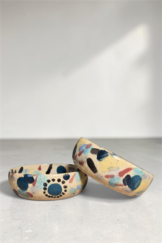 Feza Seramik Mama Kasesi Renkli