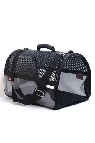 Migno Flybag Voyager Fileli-Şeffaf Model Kedi Köpek Taşıma Çantaları - Siyah