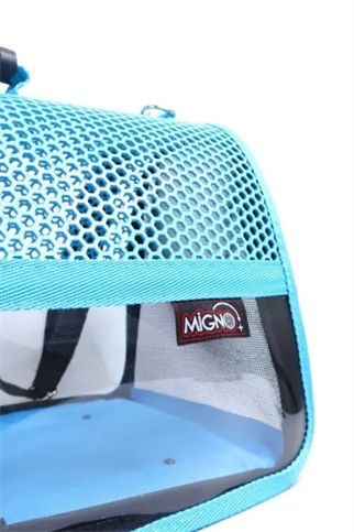 Migno Flybag Voyager Fileli-Şeffaf Model Kedi Köpek Taşıma Çantaları - Turkuaz