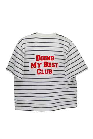AskyxHuman | Doing My Best Club Stripe T-Shirt | Urban Grey