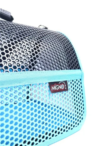 Migno Flybag Voyager Fileli Model Kedi Köpek Taşıma Çantaları - Turkuaz-Siyah