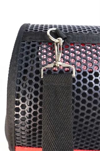 Migno Flybag Voyager Fileli Model Kedi Köpek Taşıma Çantaları - Kırmızı-Siyah