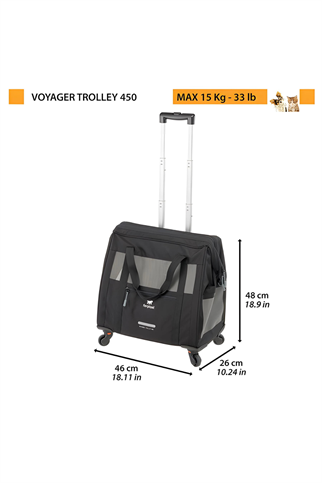 Ferplast Voyager Tekerlekli Evcil Hayvan Taşıma Çantası Siyah 